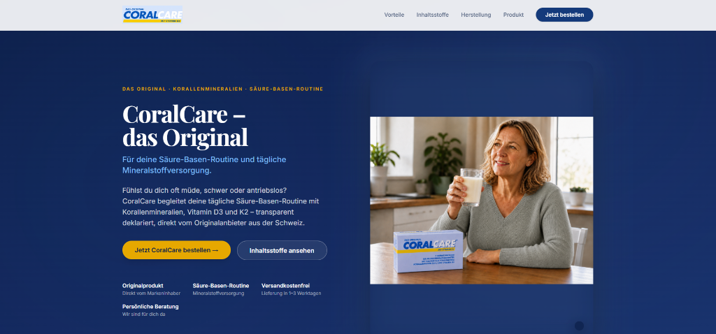 Schweizer Gesundheitsprodukt – Produktwebsite Beispiel