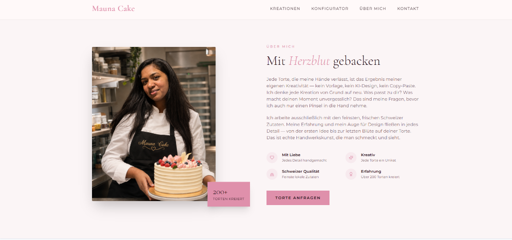 Tortenatelier – Website Beispiel