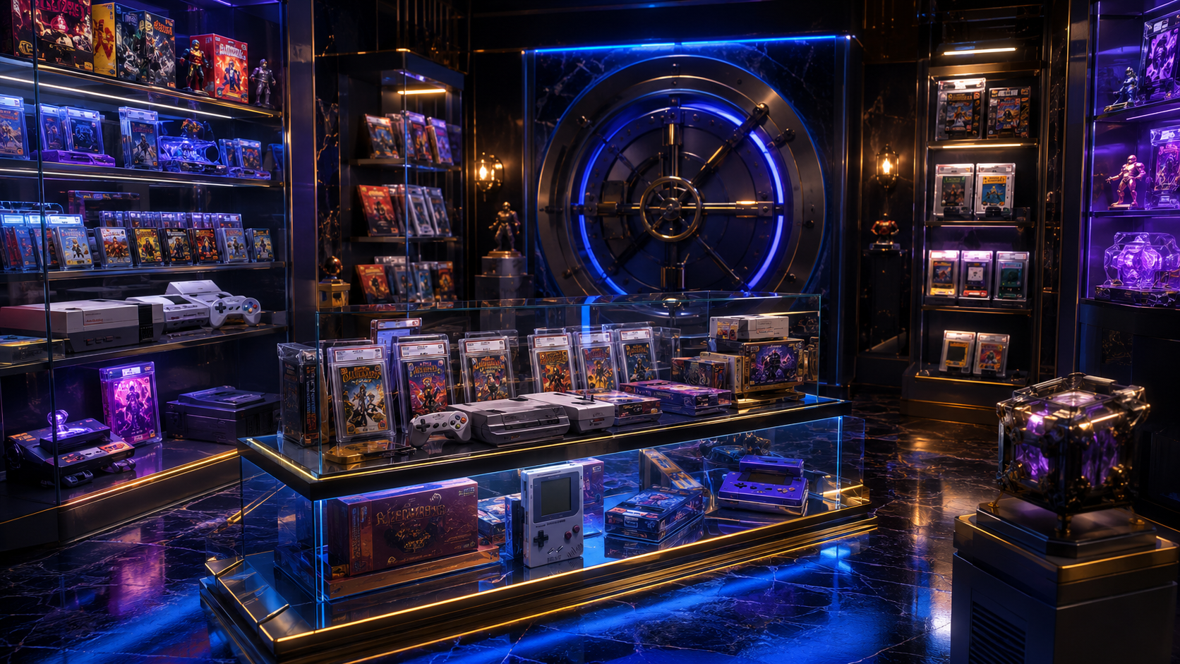 Collector's Vault — premium high-value retro trading marketplace