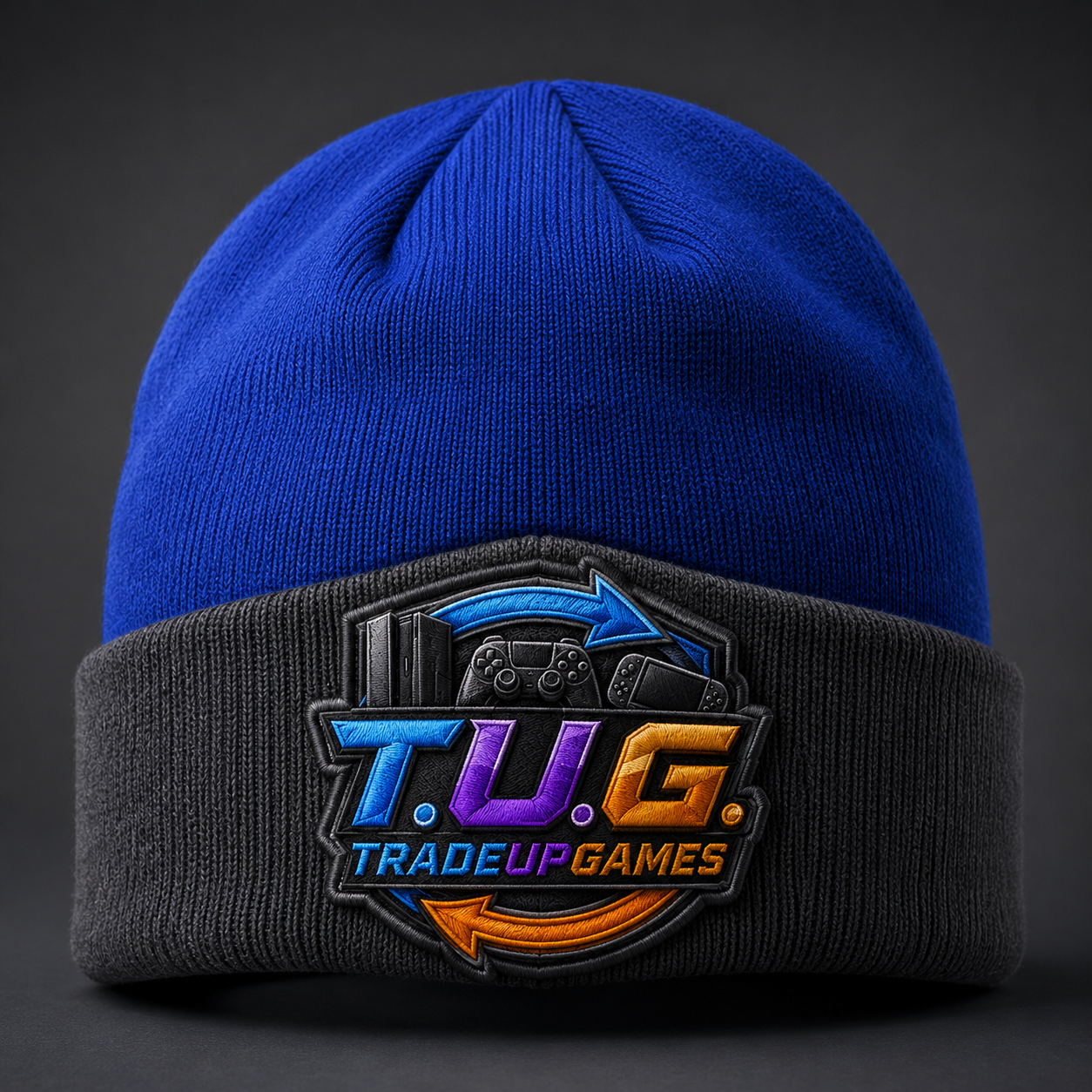 Royal Blue / Charcoal T.U.G. Patch Beanie