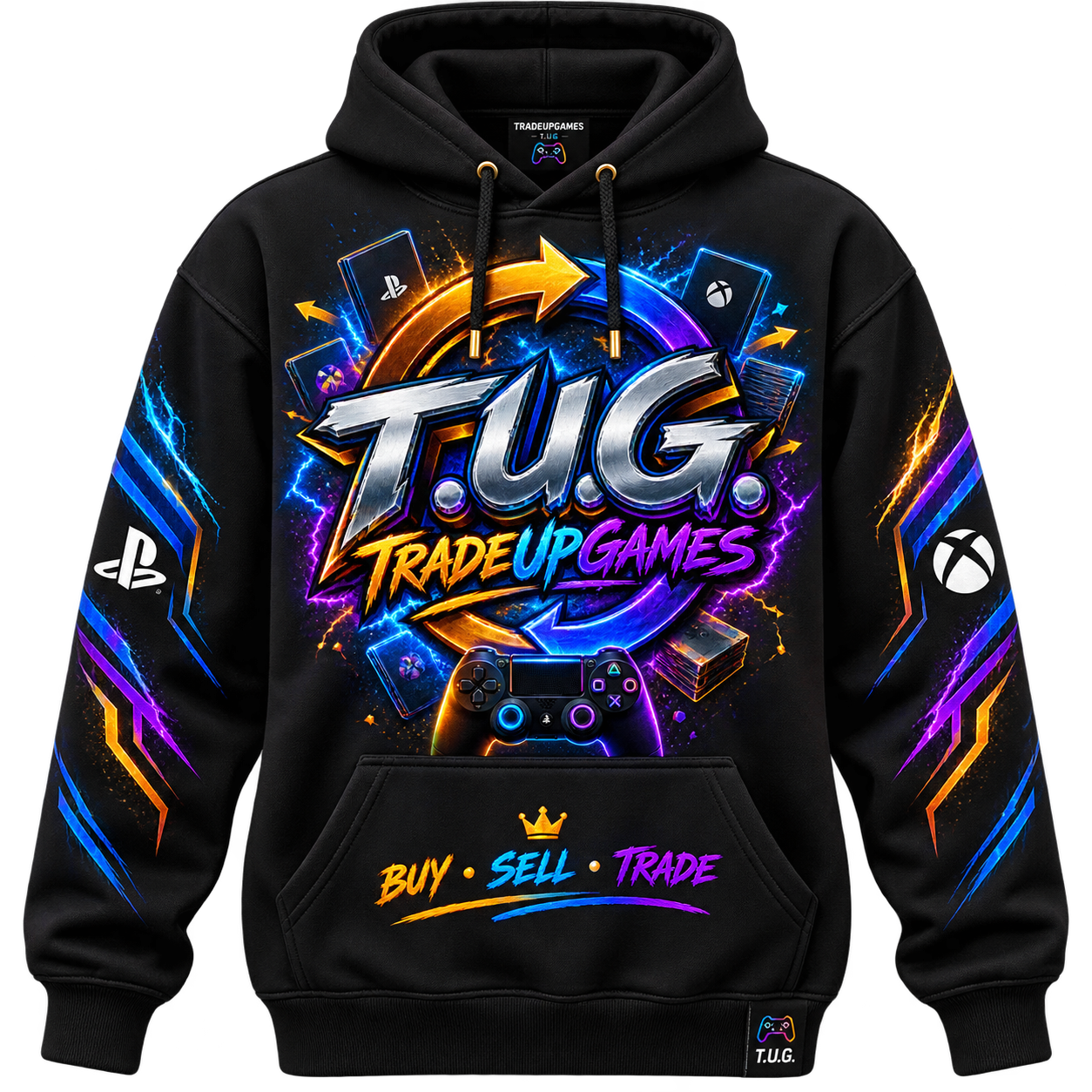 Black Neon T.U.G. Pullover Hoodie