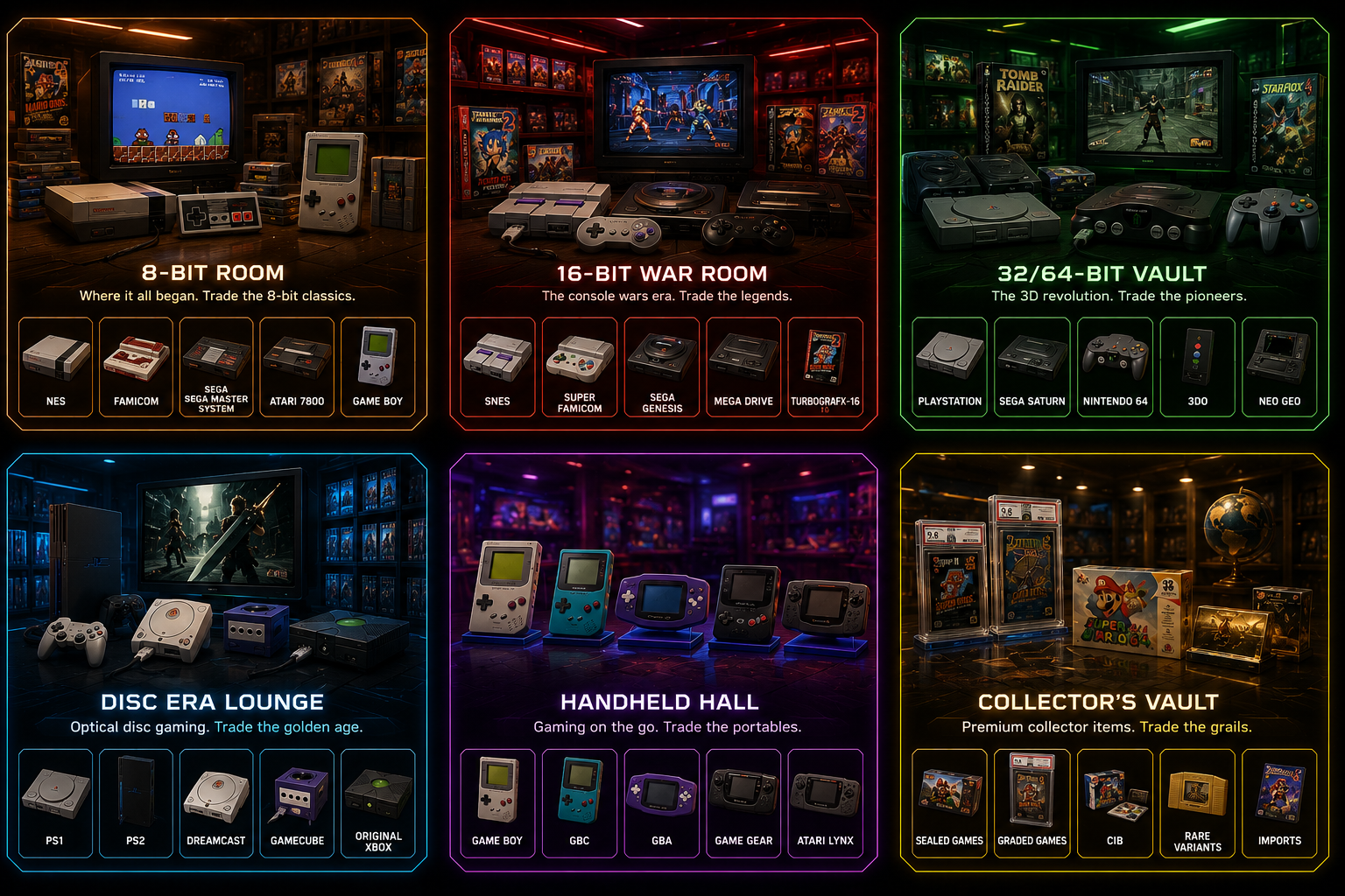 Choose Your Era — browse retro trades by console generation
