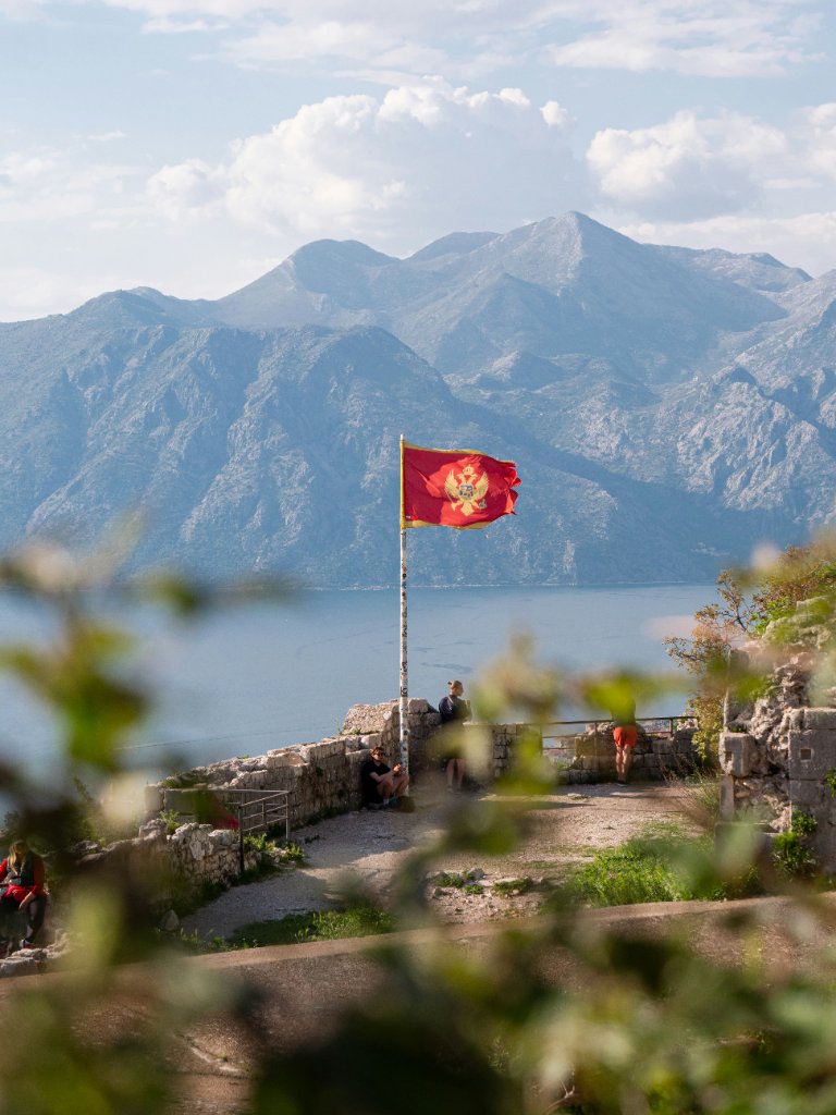 Kotor fortress aerial