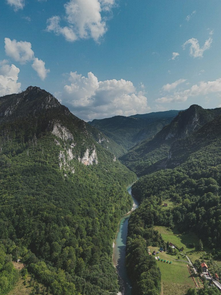 Skadar Lake aerial blue