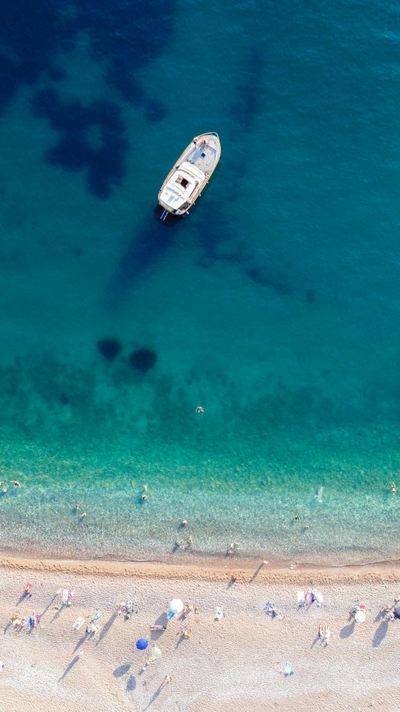 Kotor Bay aerial blue