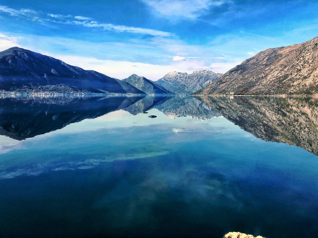 Skadar lake blue panorama