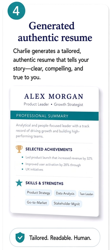 4. Generated authentic resume