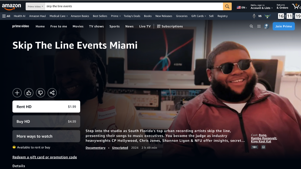 Skip The Line Events Miami on Amazon Prime