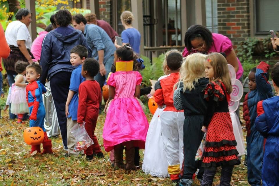 Halloween Trunk or Treat — Crowd of Costumed Kids