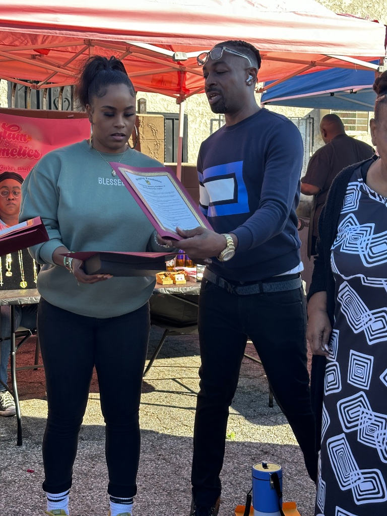 City of Los Angeles Certificate Presented to Co-Pastor Dominique Haddon