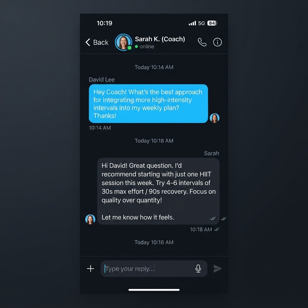 Community feed screen in the Pocket Coach app