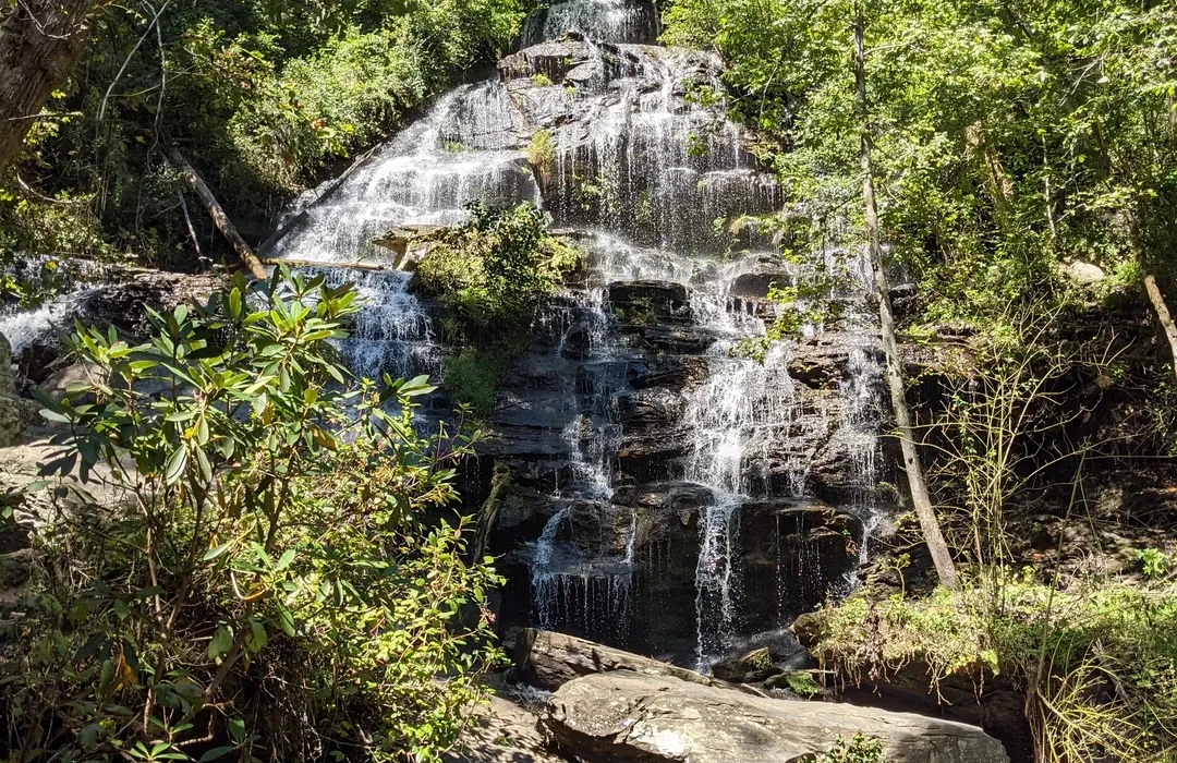 Dramatic waterfall in Appalachian forest