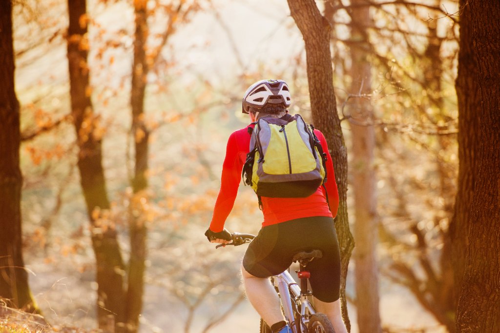 Mountain biker on Blue Ridge singletrack trail