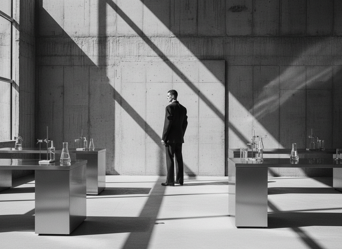 Brutalist architecture representing the scientific lab