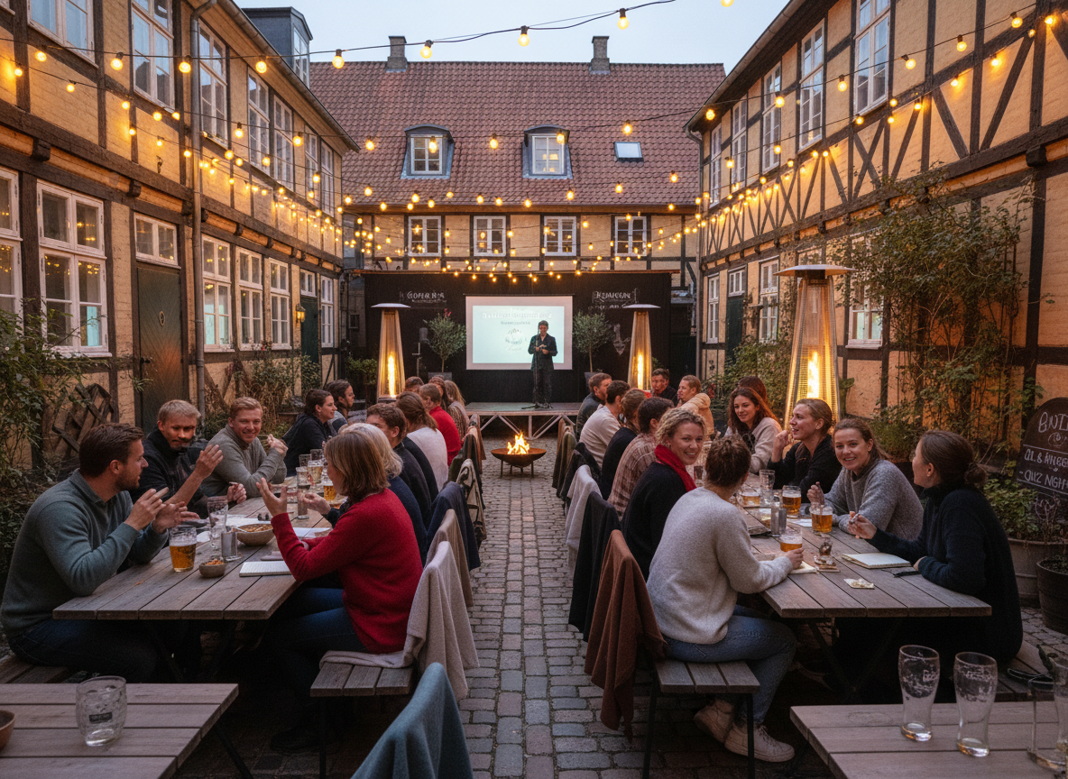 Pupquiz i gårdhaven på Hagge's