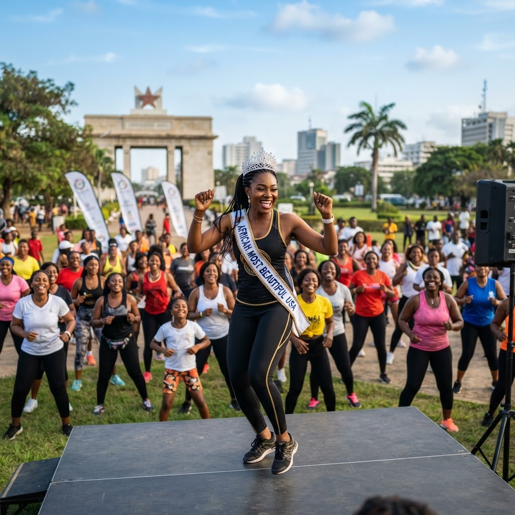 African Most Beautiful USA Queen to Host Zumba Session in Accra