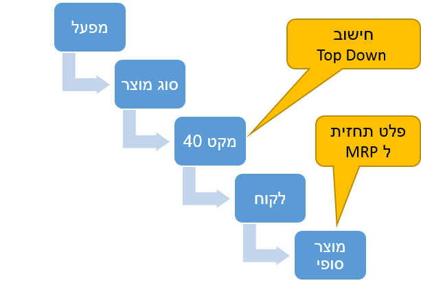 שימוש בהיררכיה וחישוב Top Down