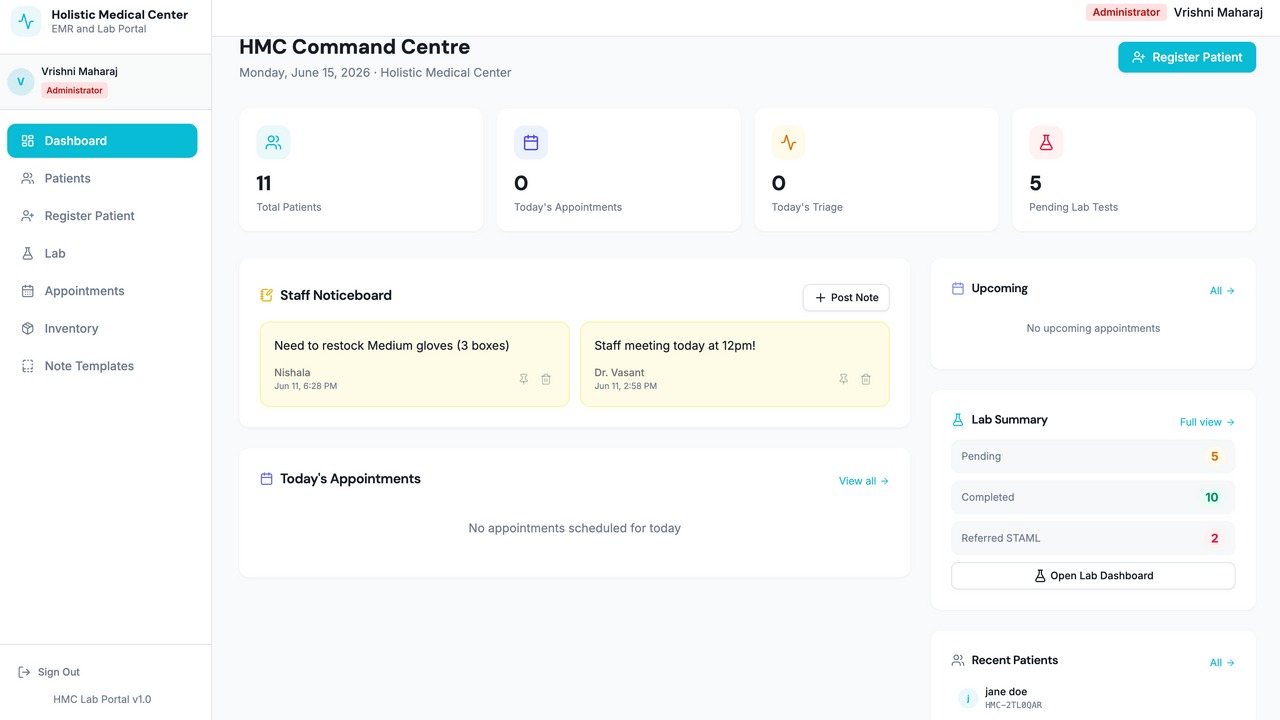 EHR and Lab Record System template preview