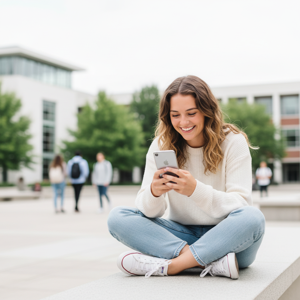 Student using Alyta AI on iPhone