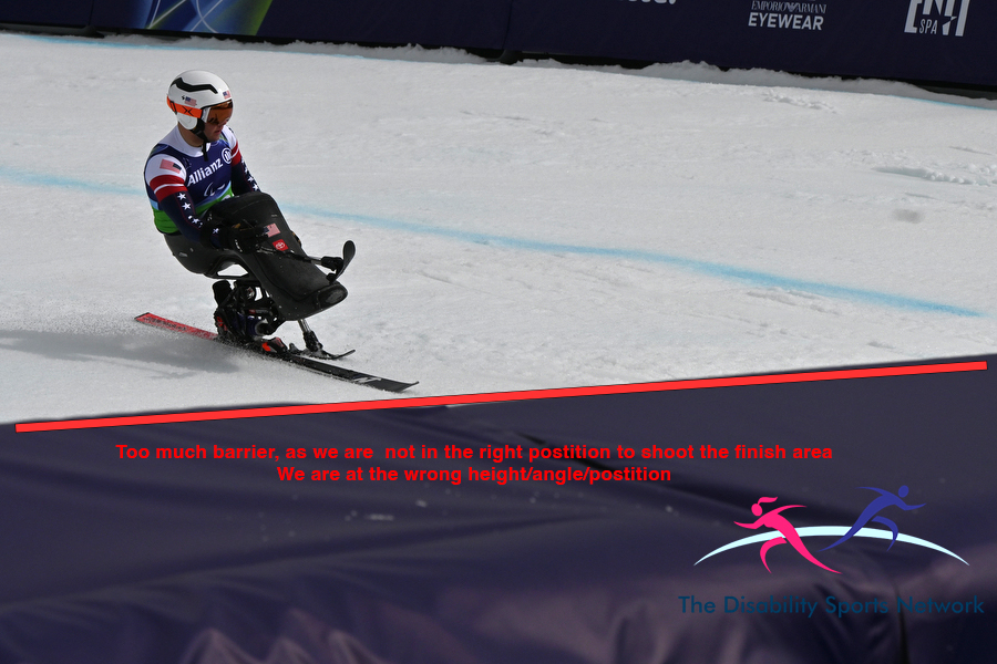Too much barrier blocking the shooting position at the ski finish area