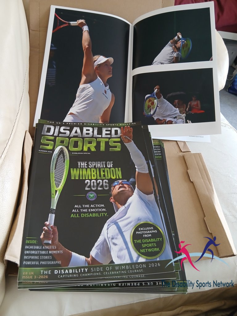 Wimbledon 2026 Disability Sports Magazine — copies and interior spreads