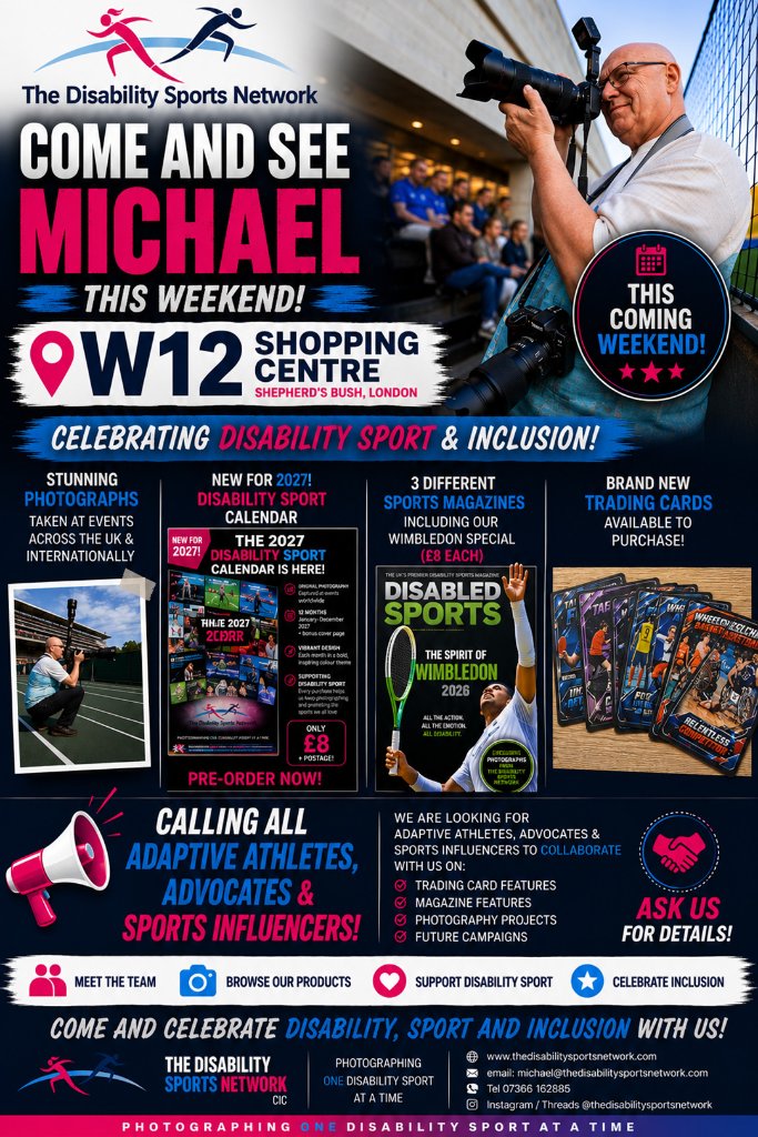 Join The Disability Sports Network at West12 Shopping Centre This Weekend!