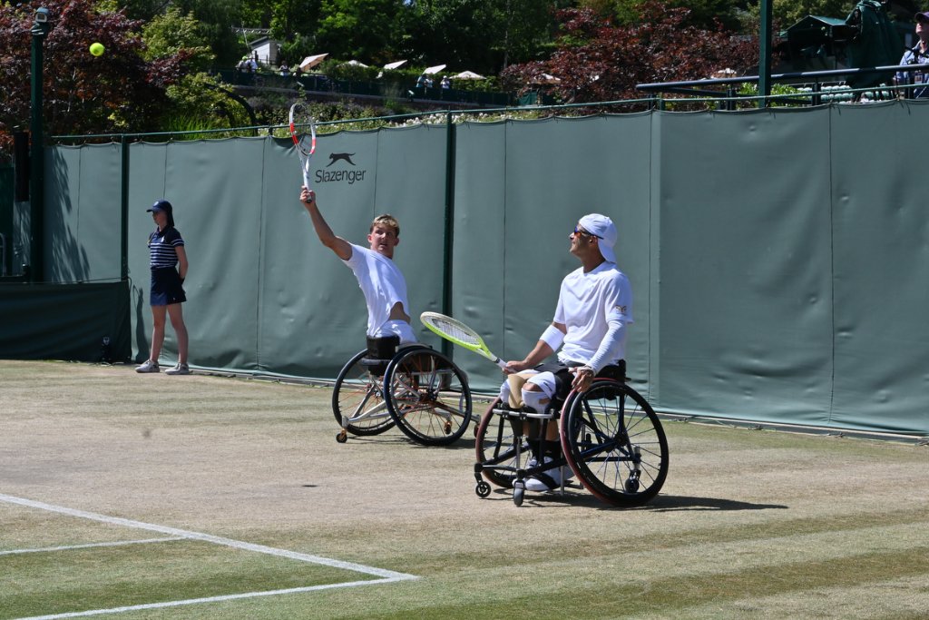 Wheelchair tennis doubles pair at Wimbledon 2025