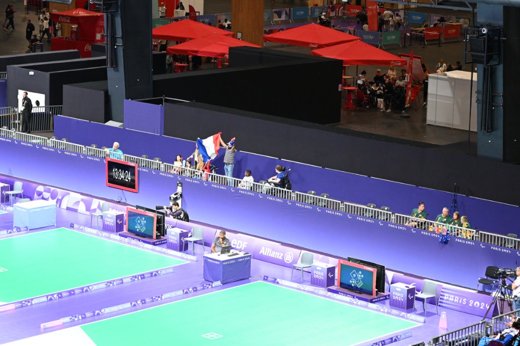 Aerial view of Boccia courts at Paris 2024 Paralympics