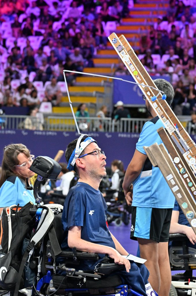 Boccia athlete in competition