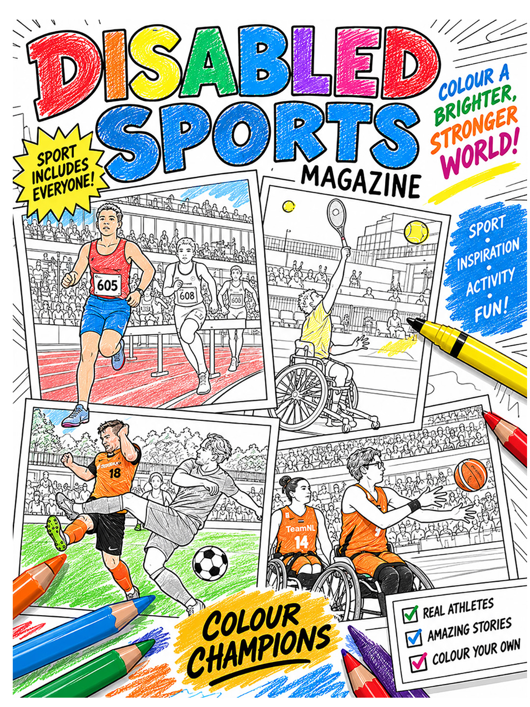 Disabled Sports Colouring Book No. 1 — cover