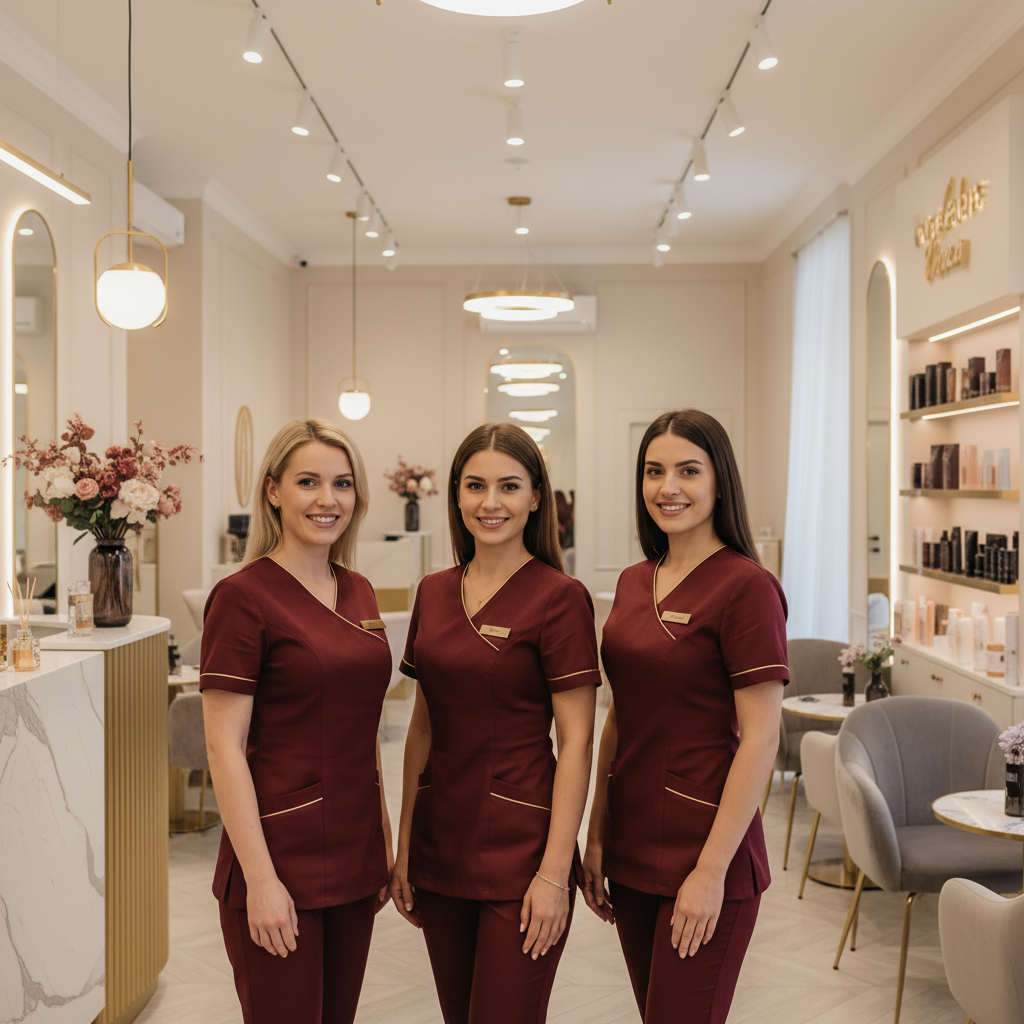 Beauty'n'Grace salon team in a modern, warm salon environment