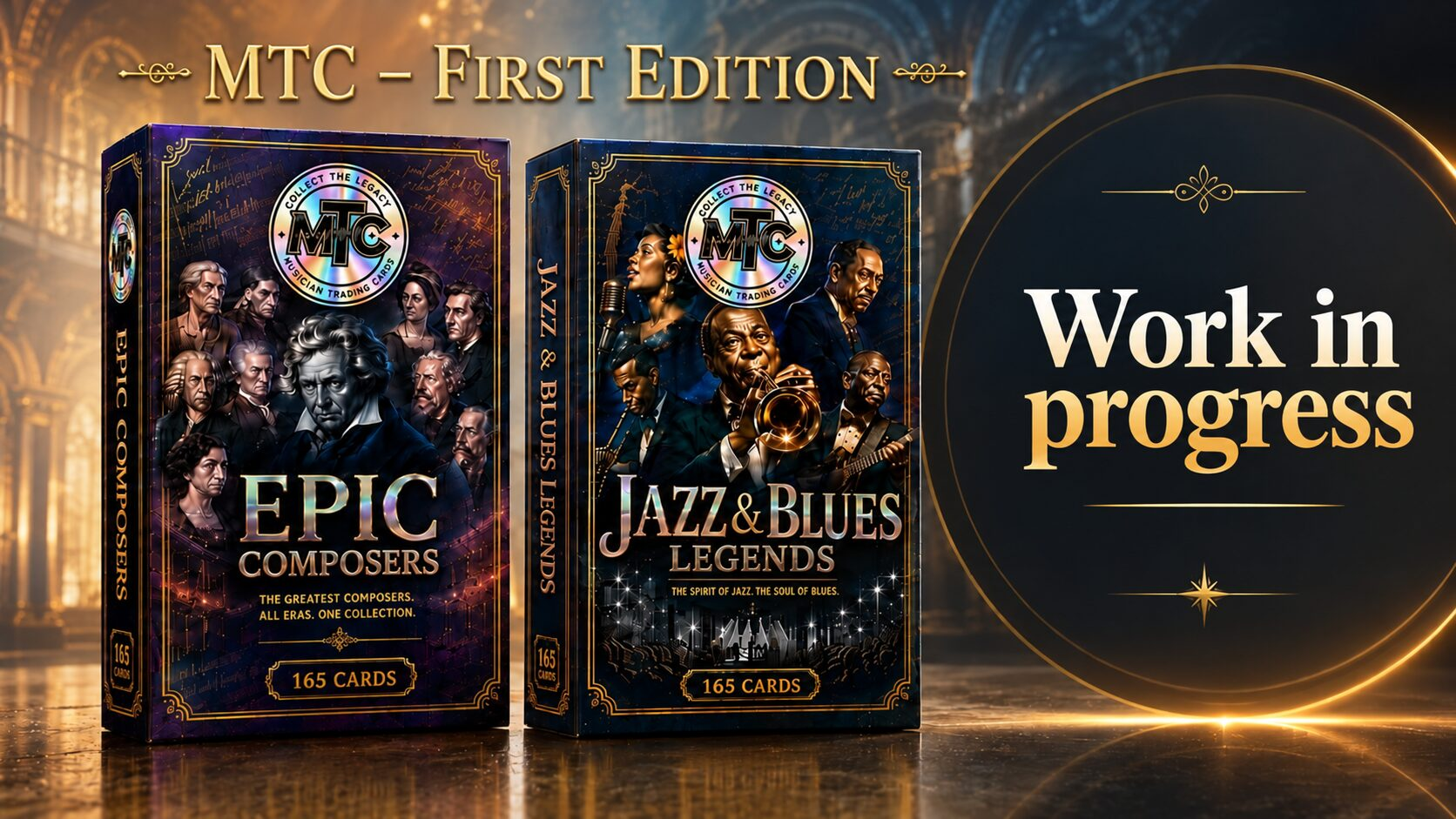 MTC First Edition: Produktboxen für Epic Composers und Jazz & Blues Legends – Work in Progress.