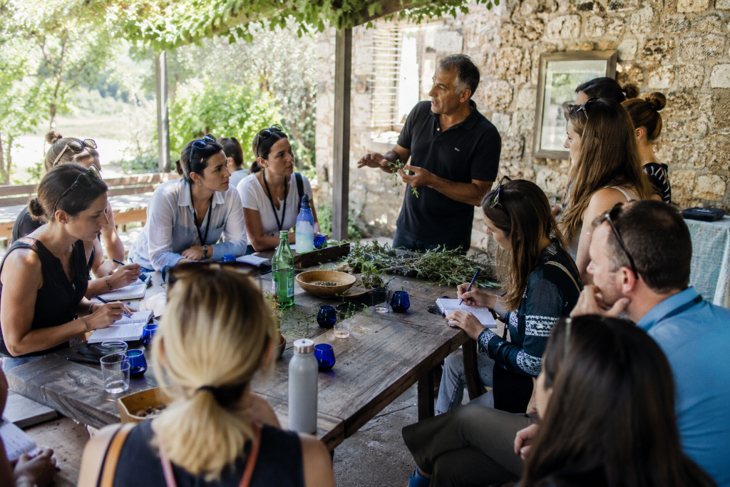 Professionals collaborating in a workshop setting