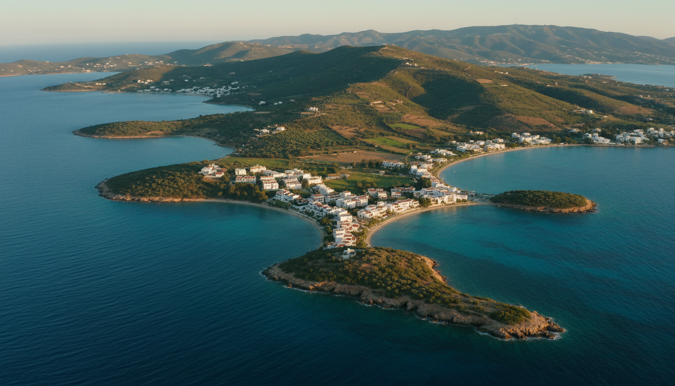 Aerial view of Kos island coastline