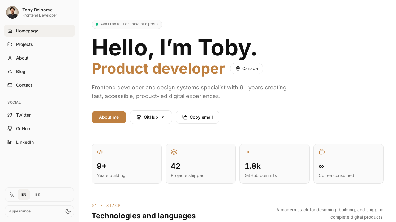 DevFolio Work template preview