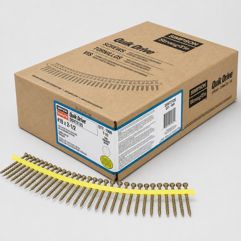 Simpson Strong-Tie DSVT212S Tan Decking Screws 1M - DSVT212S-1000 Quik Guard Coated Steel (Tan)