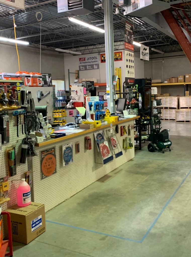 Fastener Express service counter and store interior in Lakeville, MN