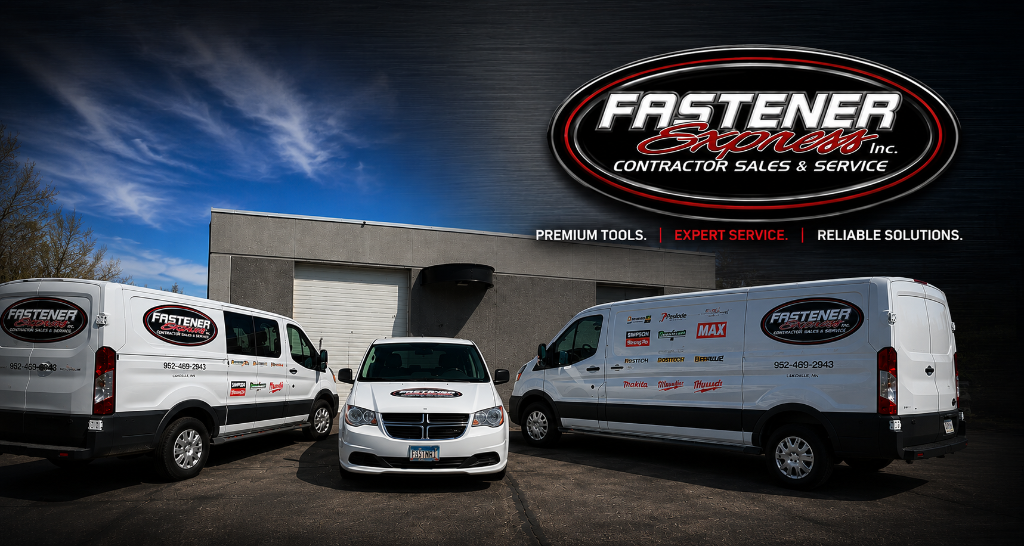 Fastener Express fleet of delivery vehicles and contractor service team
