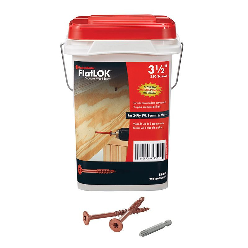 FastenMaster FlatLok Structural Wood Screws 3-1/2" 250PC - FMFL312B-250 