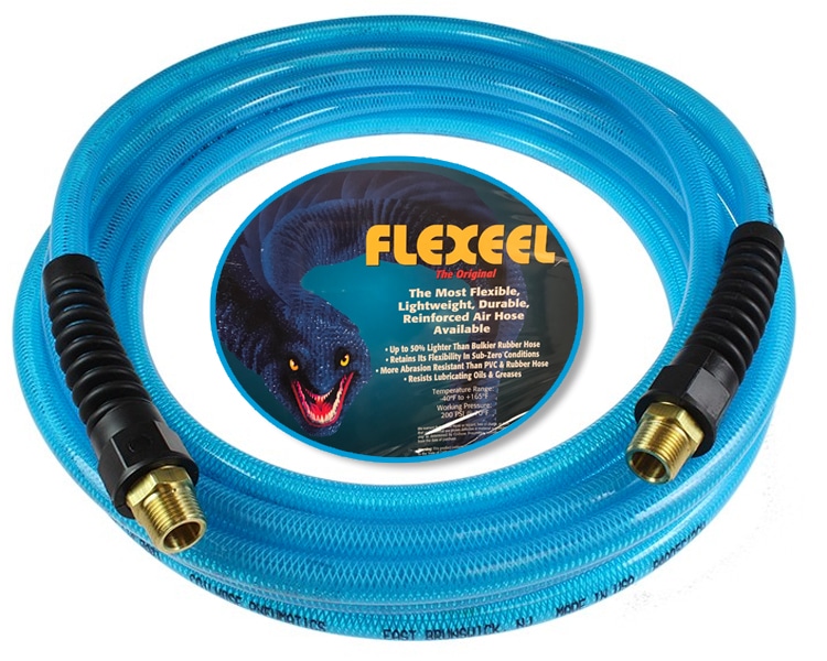 Flexeel Reinforced Polyurethane Air Hose, 1/4-Inch ID, 100-Foot Length - FLEX-PFE41004T 