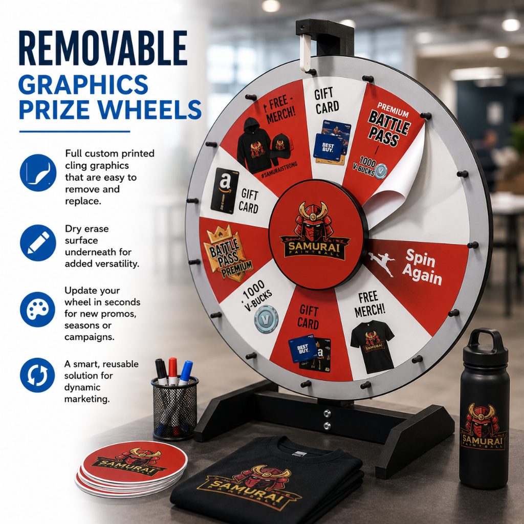 Removable Graphics Prize Wheels