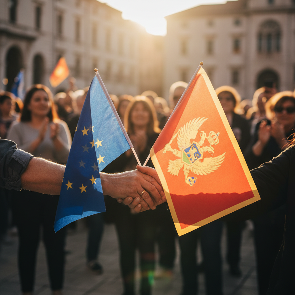 EU i crnogorska zastava - simbol evropskih demokratskih inicijativa