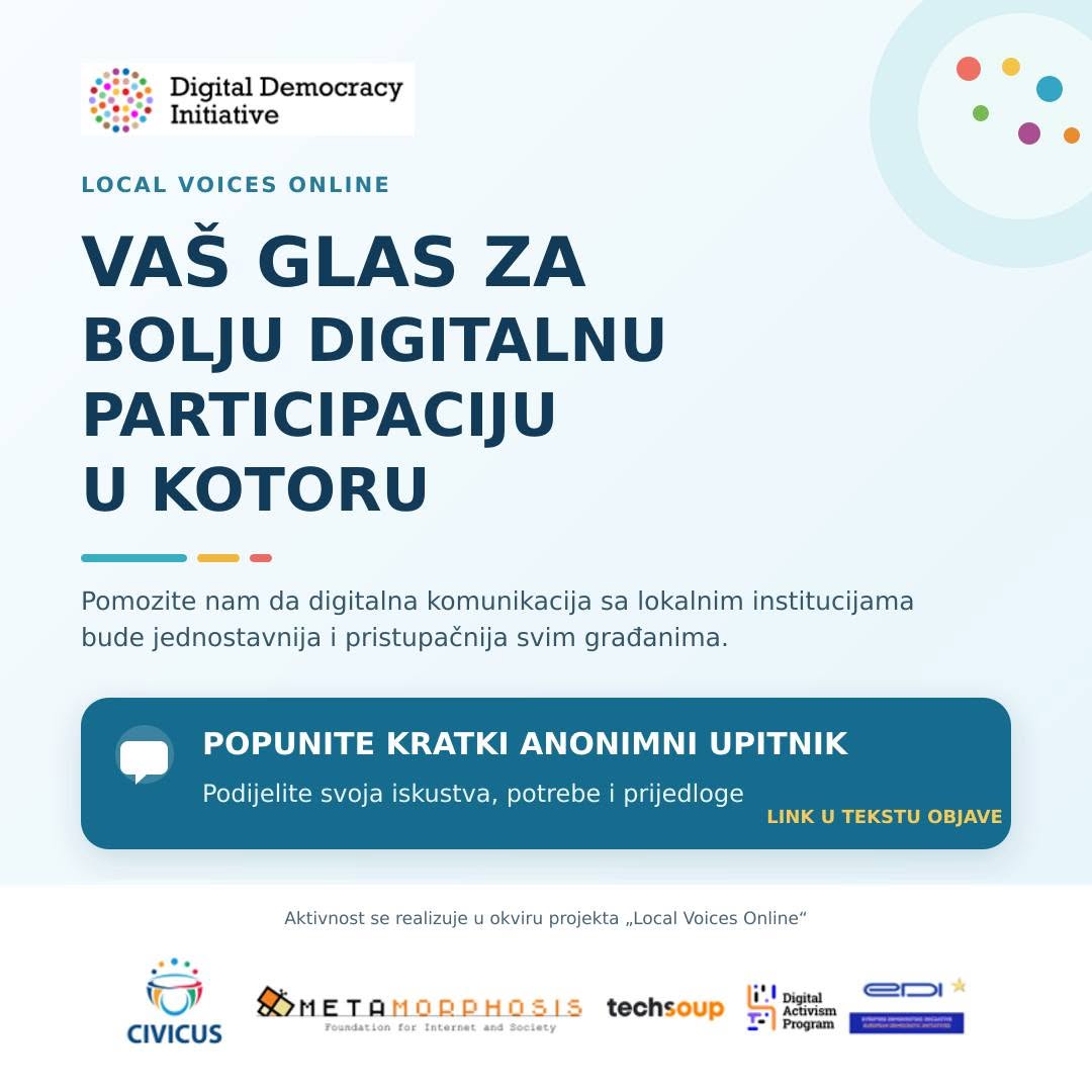 Vaš glas za bolju digitalnu participaciju u Kotoru