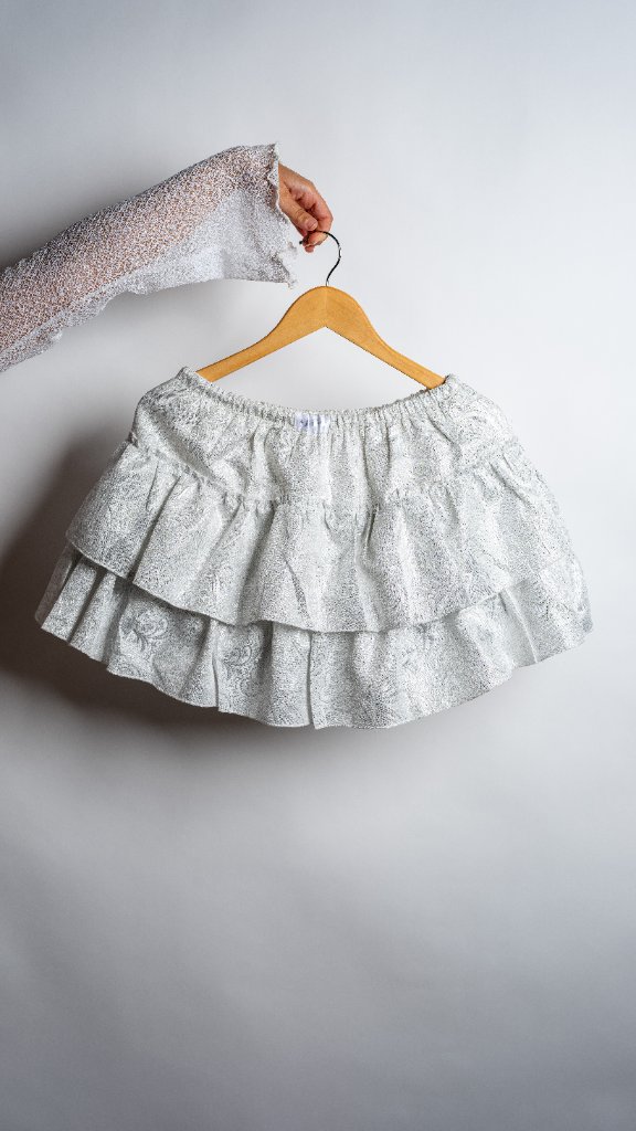 White Brocade Skirt