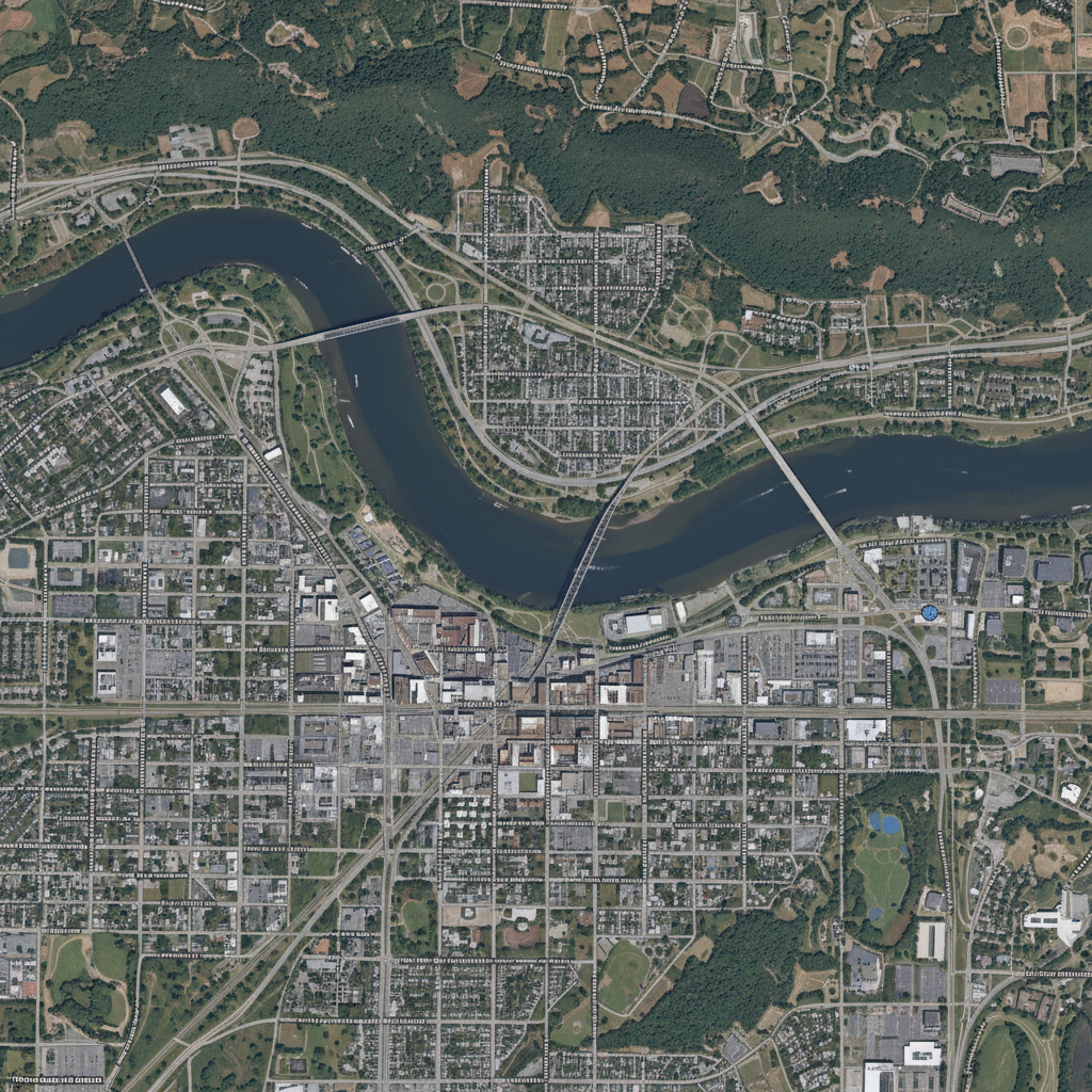 Aerial map of Chattanooga
