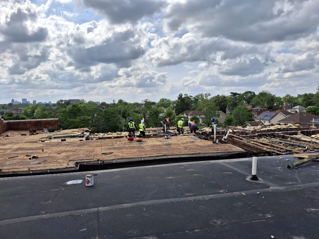 Exposed Roof Deck — Reconstruction in Progress