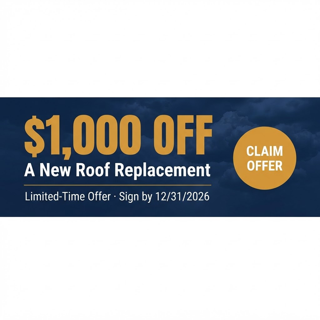 $1,000 off a new roof replacement — offer ends December 31, 2026