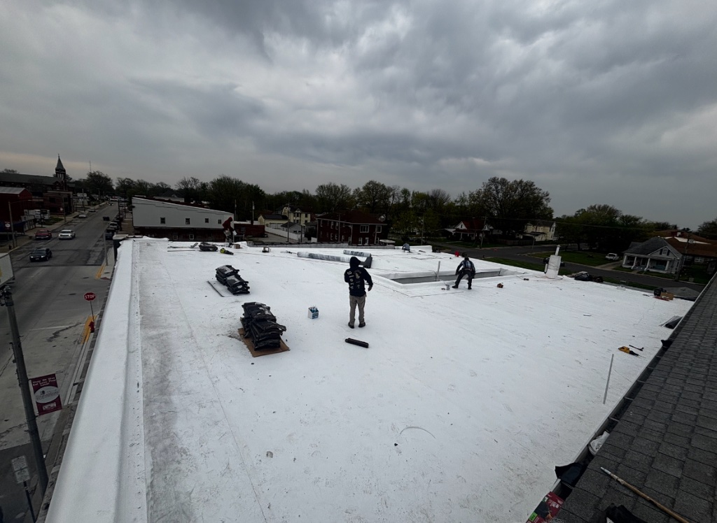 Completed TPO Flat Roof · Full Restoration