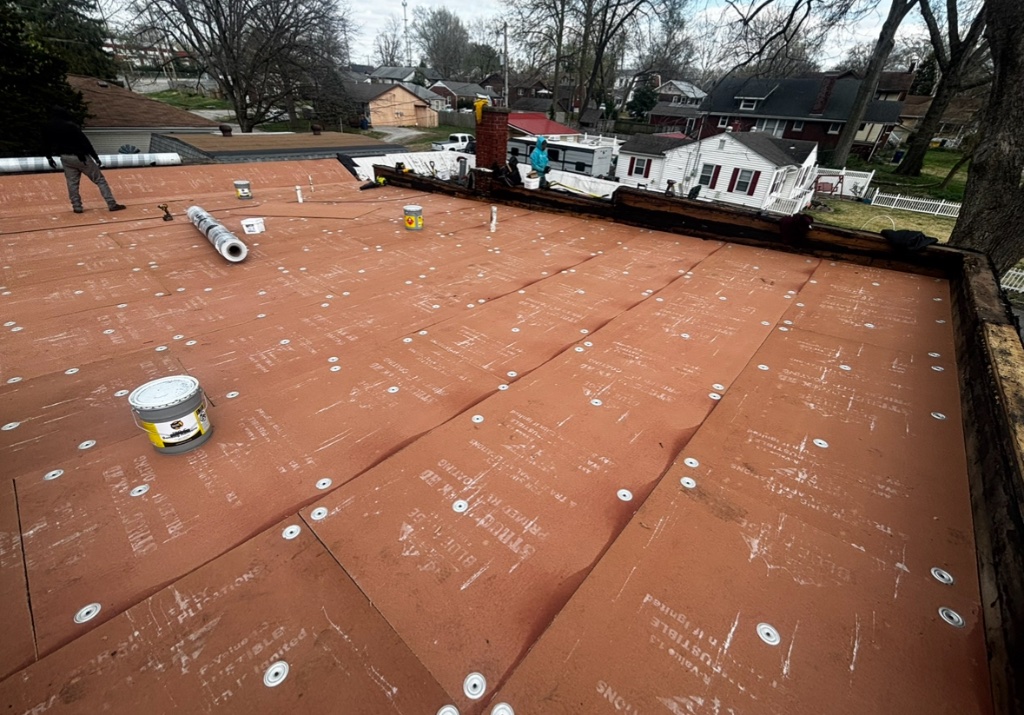TPO Flat Roof · 2" ISO Boards & Seam Plates · Pre-Install Process