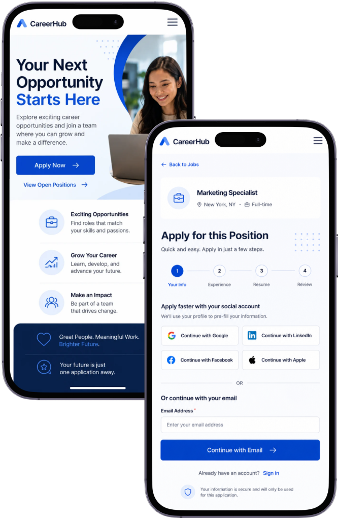 Career site mobile preview